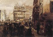 Adolph von Menzel A Paris Day oil painting reproduction